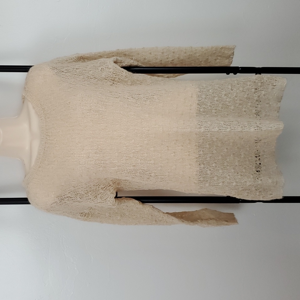 Mes Demoiselles Paris round neck cream gold mohair women sweater size 1